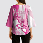 Australia Rugby Breast Cancer Personalised Kimono Sleeve Blouse Brave Strong Pink Ribbon Sporty Style