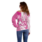 Australia Rugby Breast Cancer Personalised Off Shoulder Sweater Brave Strong Pink Ribbon Sporty Style