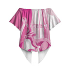 Australia Rugby Breast Cancer Personalised Off Shoulder Wrap Waist Top Brave Strong Pink Ribbon Sporty Style