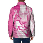Australia Rugby Breast Cancer Personalised Padded Jacket Brave Strong Pink Ribbon Sporty Style