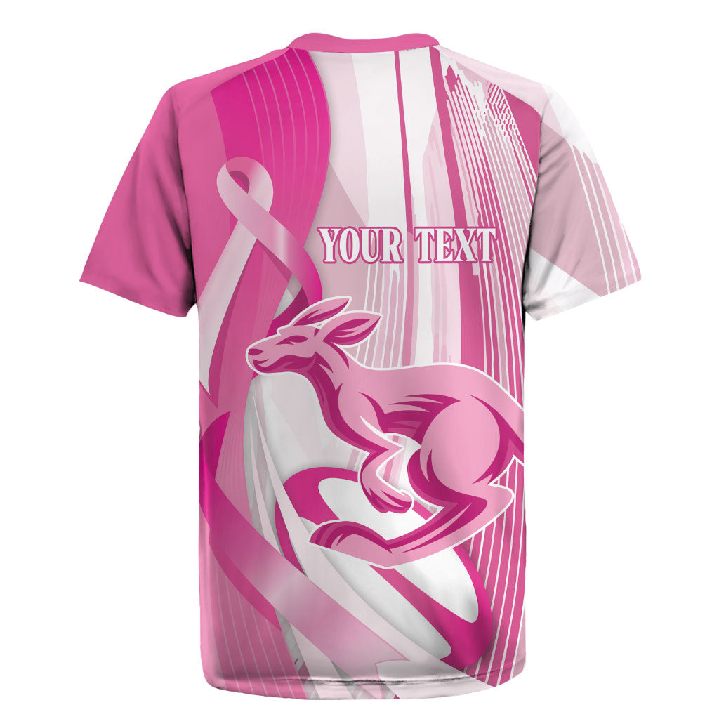 Australia Rugby Breast Cancer Personalised Rugby Jersey Brave Strong Pink Ribbon Sporty Style