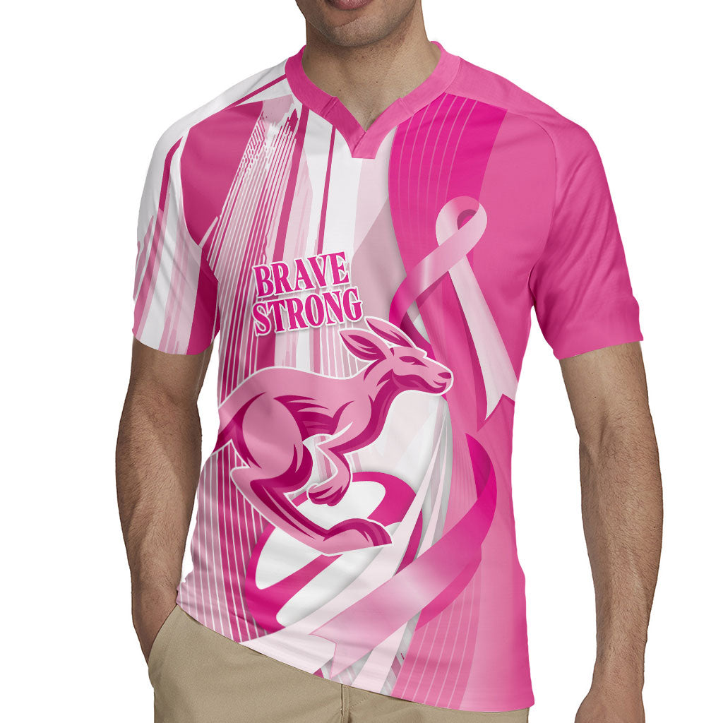 Australia Rugby Breast Cancer Personalised Rugby Jersey Brave Strong Pink Ribbon Sporty Style