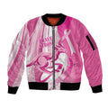 Australia Rugby Breast Cancer Personalised Sleeve Zip Bomber Jacket Brave Strong Pink Ribbon Sporty Style