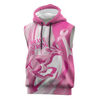 Australia Rugby Breast Cancer Personalised Sleeveless Hoodie Brave Strong Pink Ribbon Sporty Style