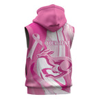 Australia Rugby Breast Cancer Personalised Sleeveless Zip Hoodie Brave Strong Pink Ribbon Sporty Style