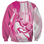 Australia Rugby Breast Cancer Personalised Sweatshirt Brave Strong Pink Ribbon Sporty Style