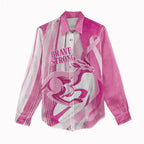 Australia Rugby Breast Cancer Personalised Women Casual Shirt Brave Strong Pink Ribbon Sporty Style