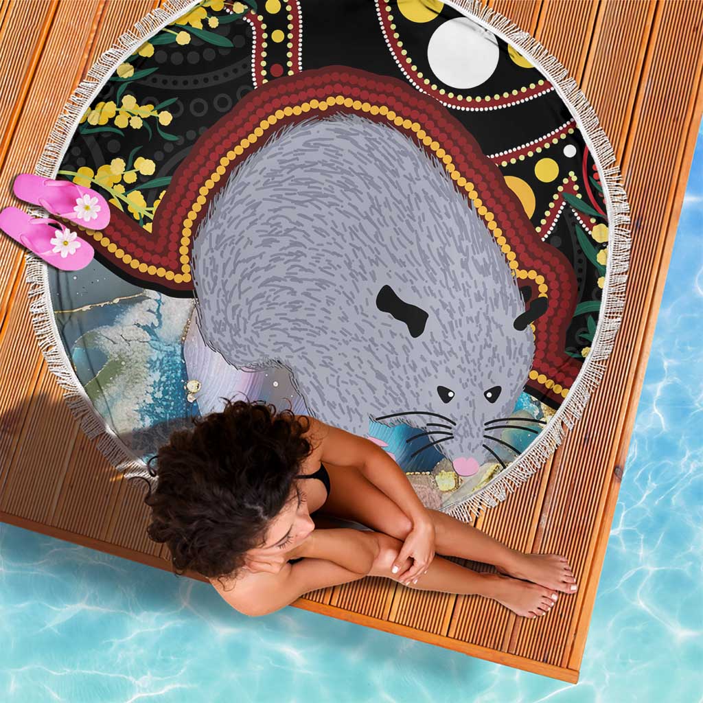 Australia Possum Beach Blanket Aboriginal Art Mix Aussie Opal