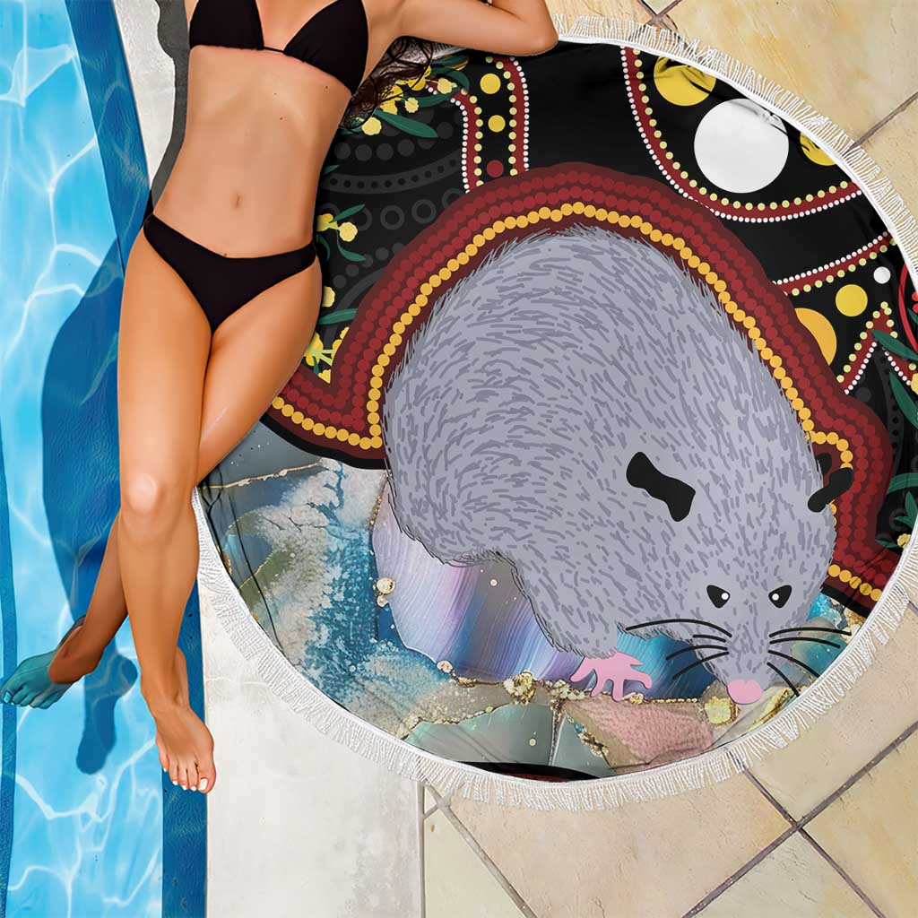 Australia Possum Beach Blanket Aboriginal Art Mix Aussie Opal