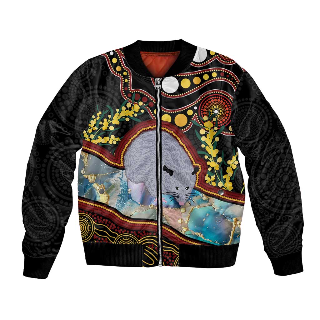 Australia Possum Bomber Jacket Aboriginal Art Mix Aussie Opal