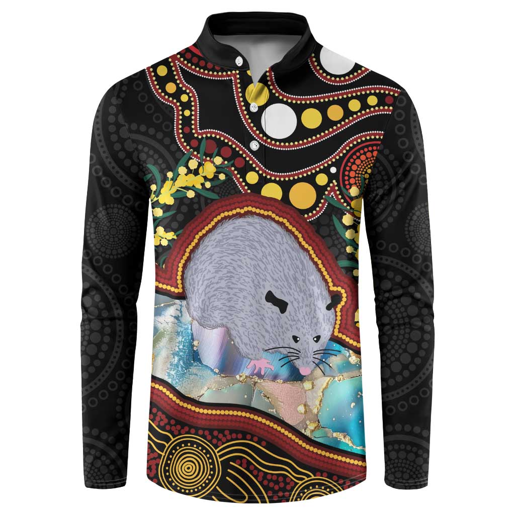 Australia Possum Button Sweatshirt Aboriginal Art Mix Aussie Opal