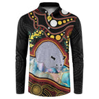 Australia Possum Button Sweatshirt Aboriginal Art Mix Aussie Opal