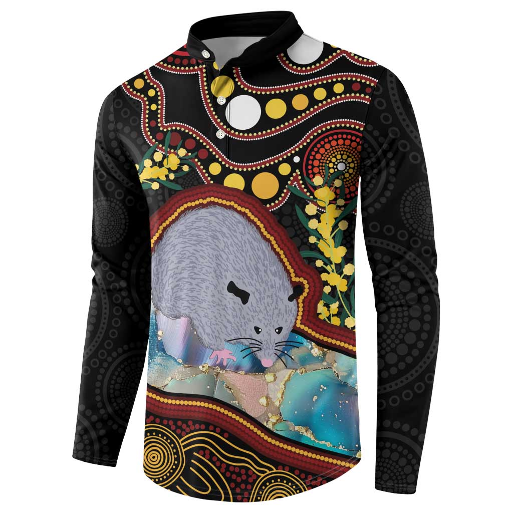 Australia Possum Button Sweatshirt Aboriginal Art Mix Aussie Opal