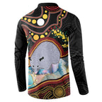Australia Possum Button Sweatshirt Aboriginal Art Mix Aussie Opal