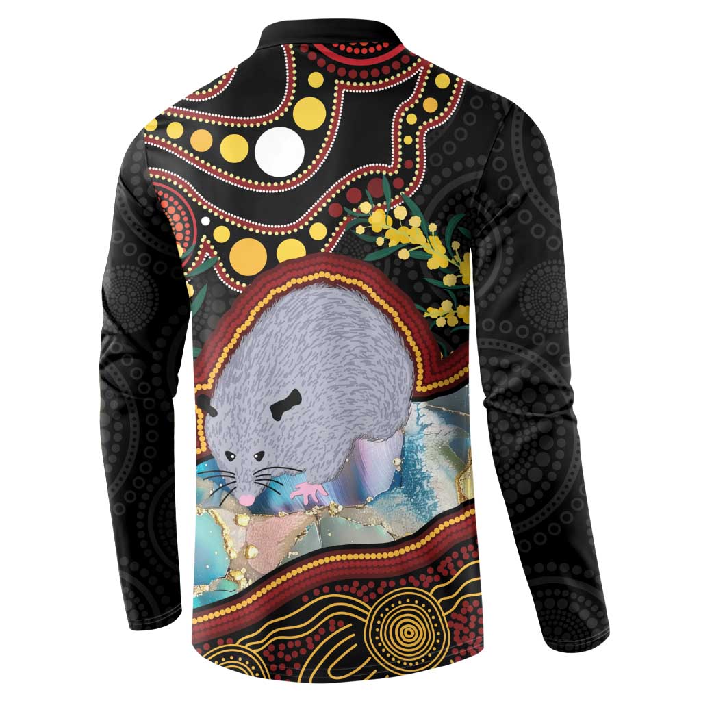 Australia Possum Button Sweatshirt Aboriginal Art Mix Aussie Opal