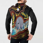 Australia Possum Button Sweatshirt Aboriginal Art Mix Aussie Opal