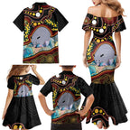 Australia Possum Family Matching Mermaid Dress and Hawaiian Shirt Aboriginal Art Mix Aussie Opal