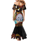 Australia Possum Family Matching Mermaid Dress and Hawaiian Shirt Aboriginal Art Mix Aussie Opal