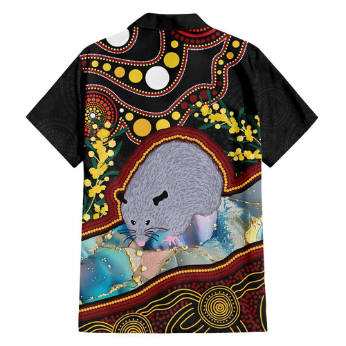 Australia Possum Family Matching Off The Shoulder Long Sleeve Dress and Hawaiian Shirt Aboriginal Art Mix Aussie Opal
