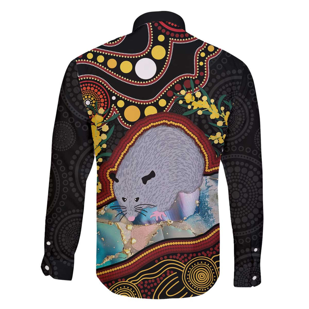 Australia Possum Family Matching Off The Shoulder Long Sleeve Dress and Hawaiian Shirt Aboriginal Art Mix Aussie Opal