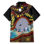 Australia Possum Family Matching Short Sleeve Bodycon Dress and Hawaiian Shirt Aboriginal Art Mix Aussie Opal