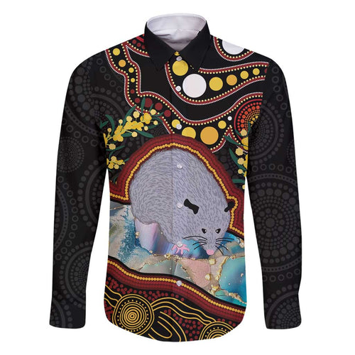 Australia Possum Family Matching Summer Maxi Dress and Hawaiian Shirt Aboriginal Art Mix Aussie Opal