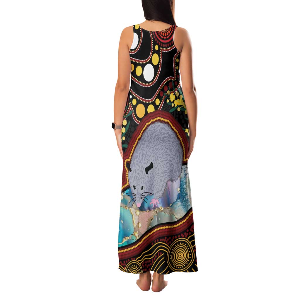 Australia Possum Family Matching Tank Maxi Dress and Hawaiian Shirt Aboriginal Art Mix Aussie Opal