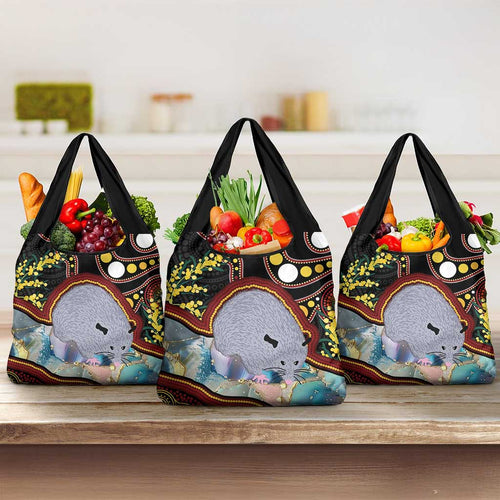 Australia Possum Grocery Bag Aboriginal Art Mix Aussie Opal