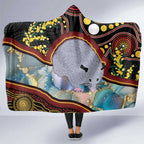 Australia Possum Hooded Blanket Aboriginal Art Mix Aussie Opal
