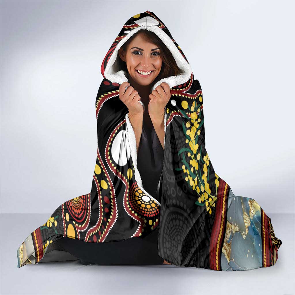 Australia Possum Hooded Blanket Aboriginal Art Mix Aussie Opal