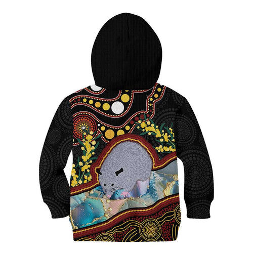 Australia Possum Kid Hoodie Aboriginal Art Mix Aussie Opal