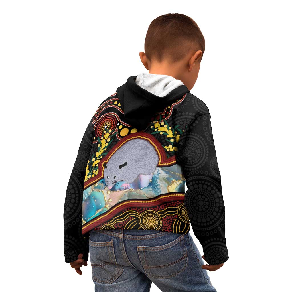 Australia Possum Kid Hoodie Aboriginal Art Mix Aussie Opal