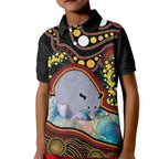 Australia Possum Kid Polo Shirt Aboriginal Art Mix Aussie Opal