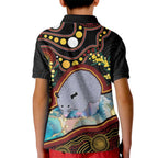 Australia Possum Kid Polo Shirt Aboriginal Art Mix Aussie Opal