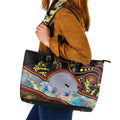 Australia Possum Leather Tote Bag Aboriginal Art Mix Aussie Opal