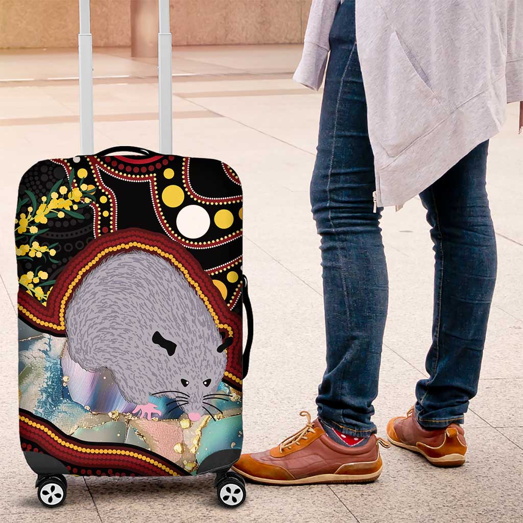 Australia Possum Luggage Cover Aboriginal Art Mix Aussie Opal