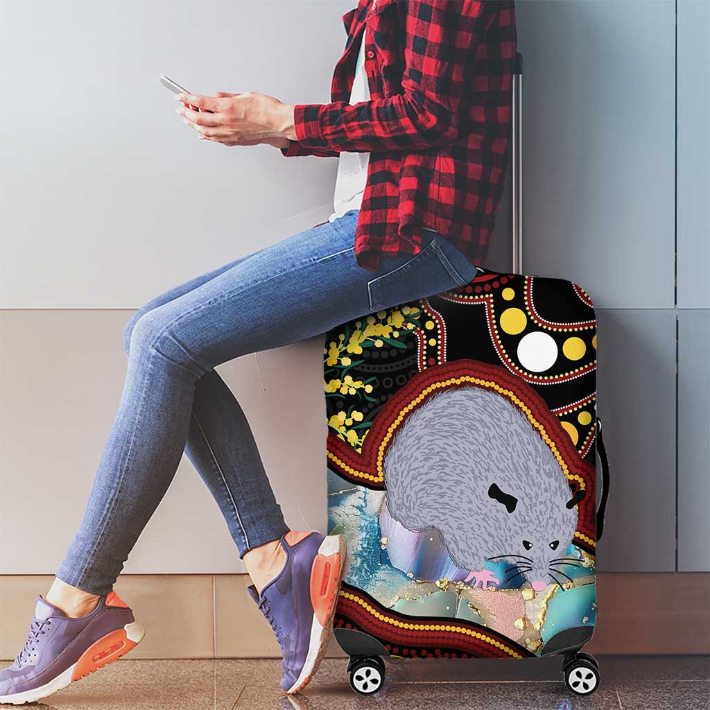 Australia Possum Luggage Cover Aboriginal Art Mix Aussie Opal