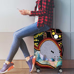 Australia Possum Luggage Cover Aboriginal Art Mix Aussie Opal