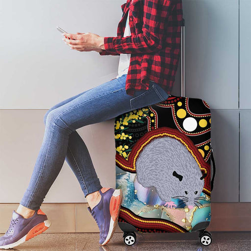 Australia Possum Luggage Cover Aboriginal Art Mix Aussie Opal