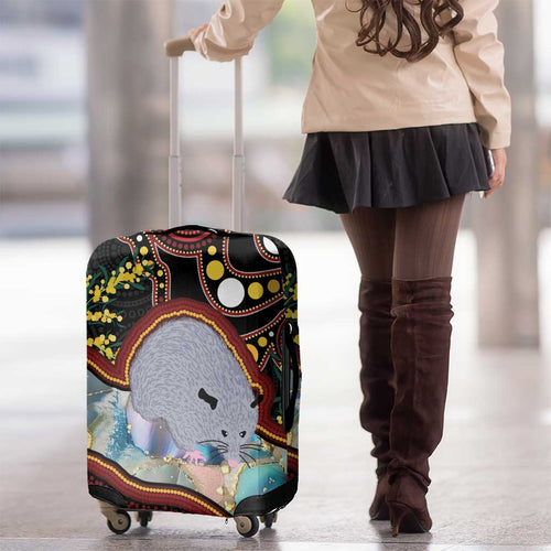 Australia Possum Luggage Cover Aboriginal Art Mix Aussie Opal