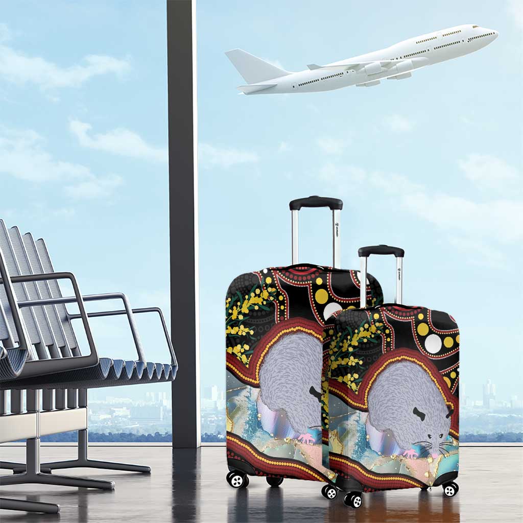 Australia Possum Luggage Cover Aboriginal Art Mix Aussie Opal