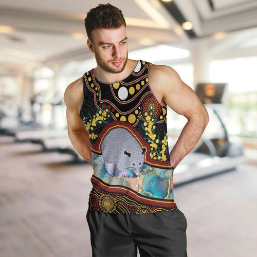 Australia Possum Men Tank Top Aboriginal Art Mix Aussie Opal