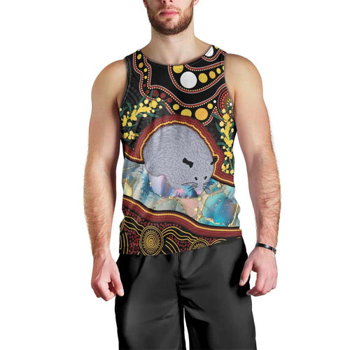Australia Possum Men Tank Top Aboriginal Art Mix Aussie Opal