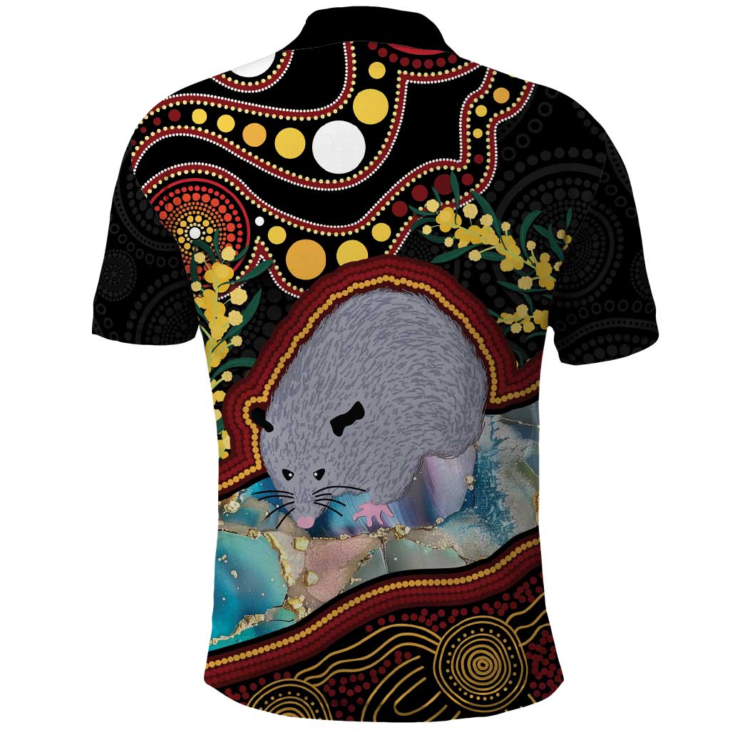 Australia Possum Polo Shirt Aboriginal Art Mix Aussie Opal