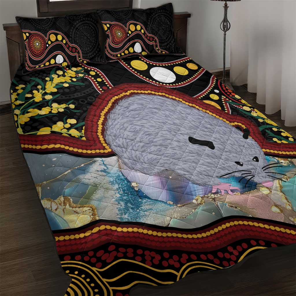 Australia Possum Quilt Bed Set Aboriginal Art Mix Aussie Opal
