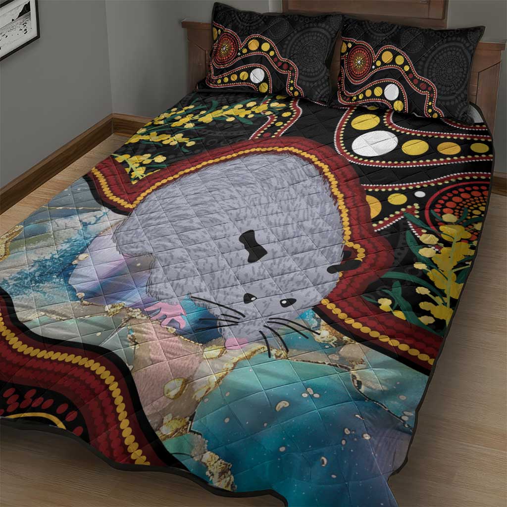 Australia Possum Quilt Bed Set Aboriginal Art Mix Aussie Opal