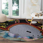 Australia Possum Round Carpet Aboriginal Art Mix Aussie Opal