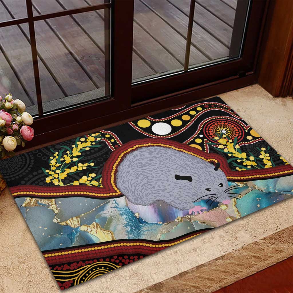 Australia Possum Rubber Doormat Aboriginal Art Mix Aussie Opal