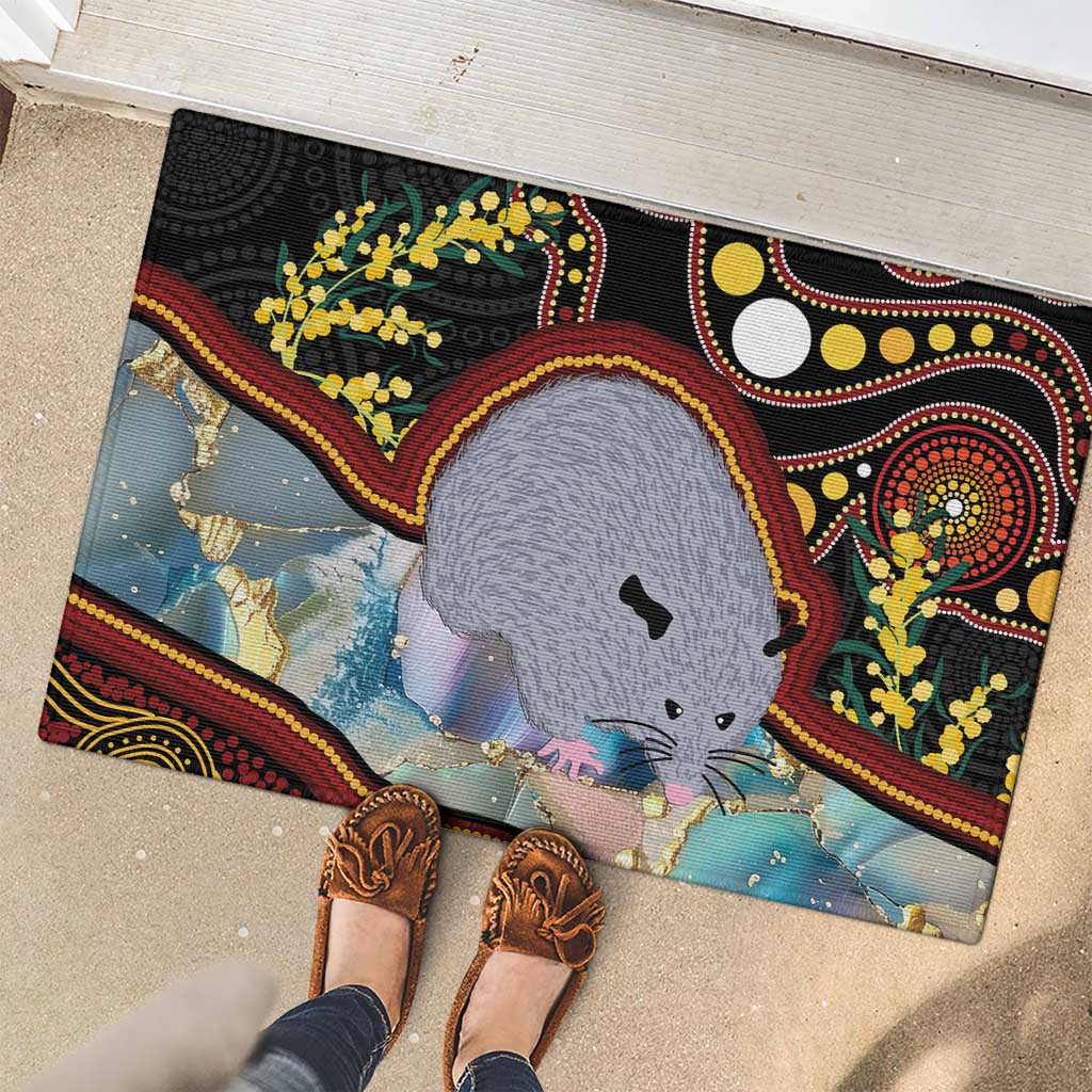 Australia Possum Rubber Doormat Aboriginal Art Mix Aussie Opal