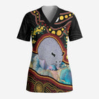 Australia Possum Scrub Top Aboriginal Art Mix Aussie Opal - Aussie Hoodie
